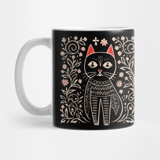 Lino Cut Cat Mug